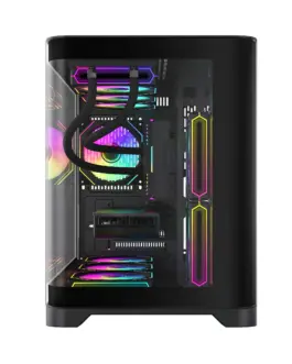 Alternative view of Gamemax кутия Case mATX - HYPE-M Black - 3 x 120 mm Addressable RGB fans