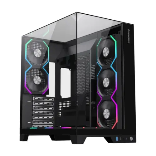 Alternative view of Gamemax кутия Case ATX - Infinity Pro Black - 5 x 120 mm Addressable RGB fans