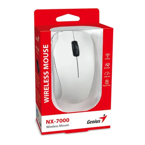 Genius безжична мишка Wireless Mouse – NX-7000 White –