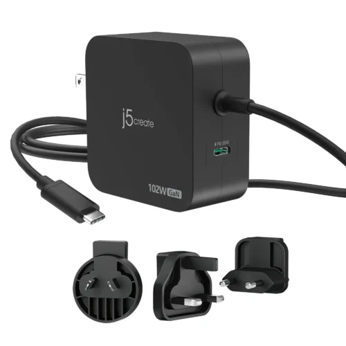 j5create JUP25102V Зарядно 220V-  GaN 102W  USB-C 2порта- за лаптопи таблети