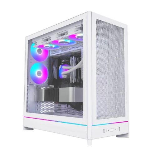Montech кутия Case ATX - HS01 PRO (W) - 5 x 120 mm ARGB Fans USB-C White