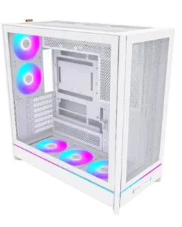 Alternative view of Montech кутия Case ATX - HS01 PRO (W) - 5 x 120 mm ARGB Fans, USB-C, White
