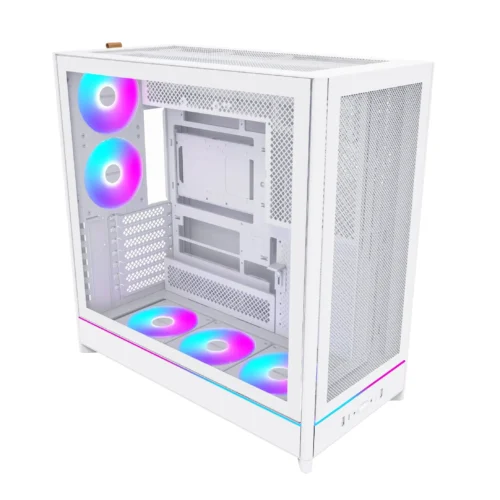 Alternative view of Montech кутия Case ATX - HS01 PRO (W) - 5 x 120 mm ARGB Fans, USB-C, White