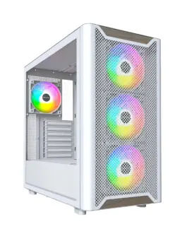 Montech кутия Case ATX - XR Wood (W) - 4 x 120 mm ARGB Fans Wood USB-C White