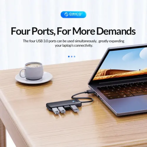 Orico хъб USB3.0 HUB 4 port Black – PAPW4A-U3-015-BK