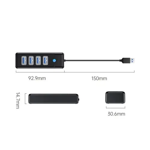 Orico хъб HUB USB3.0 4 port Black – PW4U-U3-015-BK