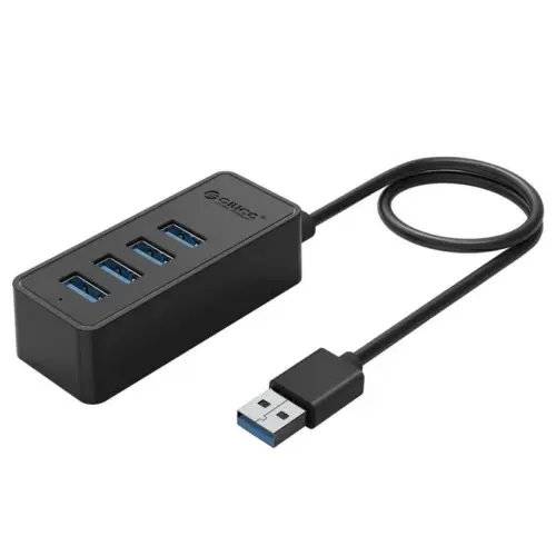 Orico хъб USB3.0 HUB 4 port - USB/Micro USB input 1m cable - W5P-U3-100-BK-PRO