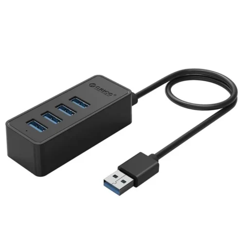 Orico хъб USB3.0 HUB 4 port - USB/Micro USB input 1m cable - W5P-U3-100-BK-PRO
