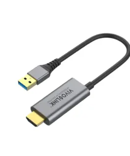 Alternative view of АДАПТЕР VIVOLINK HDMI & USB-A to USB-C - Black - PN PROADHDMI