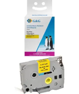 ЛЕНТА ЗА ЕТИКЕТНИ ПРИНТЕРИ BROTHER ТИП TZ - 9 mm x 800 m - BLACK ON YELLOW TAPE - TZE-621 (TZE621) - PN RL-BR-TZ621-BK -