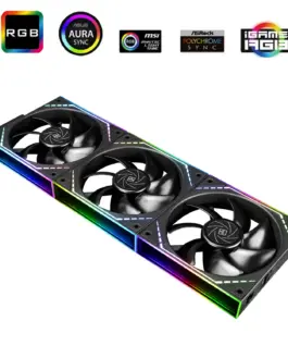 Alternative view of Thermalright Комплект вентилатори Fan Pack 3-in-1 3x120mm - TL-M12Q x 3 - Infinity Mirror, Daisy-Chain, A-RGB