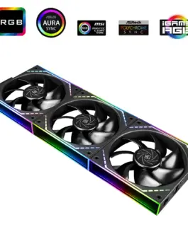 Alternative view of Thermalright Комплект вентилатори Fan Pack 3-in-1 3x120mm - TL-M12Q x 3 - Infinity Mirror, Daisy-Chain, A-RGB