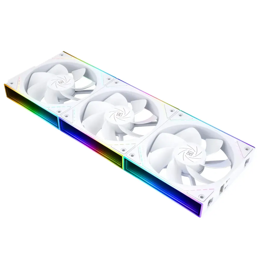 Thermalright Комплект вентилатори Fan Pack 3-in-1 3x120mm - TL-M12QRW x 3 - White Reverse Infinity Mirror Daisy-Chain