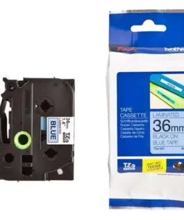ЛЕНТА ЗА ЕТИКЕТНИ ПРИНТЕРИ BROTHER ТИП TZ - 36 mm x 8 m - BLACK ON BLUE TAPE - PN TZE561