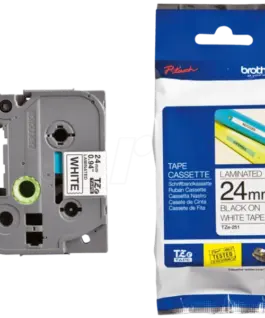 ЛЕНТА ЗА ЕТИКЕТНИ ПРИНТЕРИ BROTHER ТИП TZ - 24 mm x 800 m - BLACK ON WHITE TAPE - PN TZE251