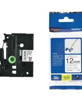 ЛЕНТА ЗА ЕТИКЕТНИ ПРИНТЕРИ BROTHER ТИП TZE FLEXI - 12 mm x 8 m - BLACK ON WHITE FLEXIBLE ID - PN TZEFX231