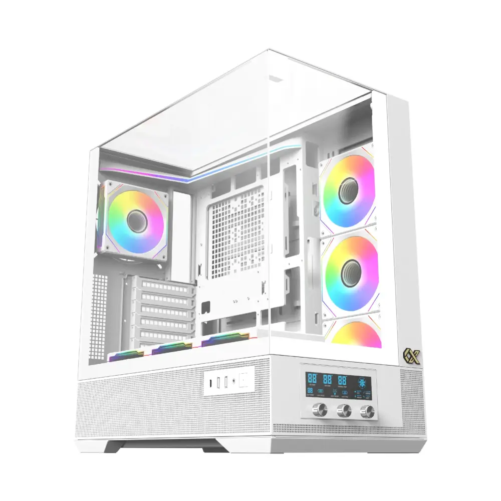 Xigmatek кутия Case EATX - Vision Arctic - 7 ARGB Fans LCD Display Panel Smart Fan Control