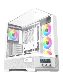 Xigmatek кутия Case EATX - Vision Arctic - 7 ARGB Fans LCD Display Panel Smart Fan Control