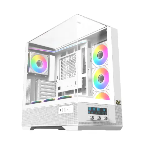 Xigmatek кутия Case EATX - Vision Arctic - 7 ARGB Fans LCD Display Panel Smart Fan Control