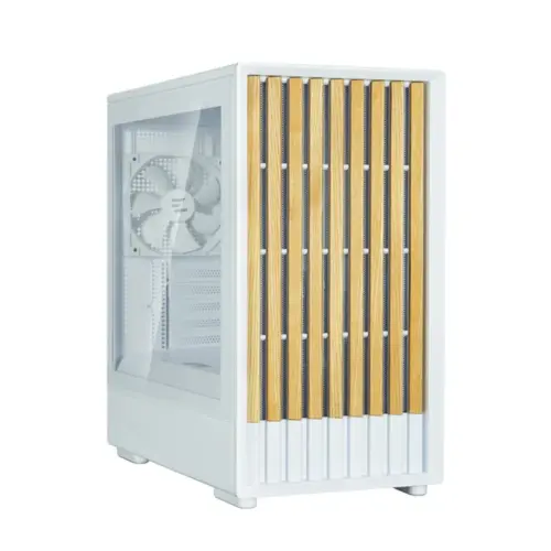 Zalman кутия Case mATX - P10 NAMU WHITE - Wood USB-C