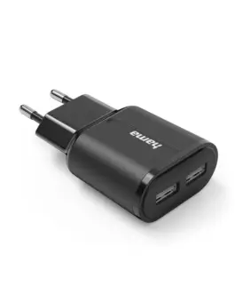 Alternative view of Зарядно HAMA 220V, 2 x USB-A, 12W, Черен