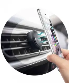 Alternative view of Techly магнитна стойка за кола on the phone, grille, черен