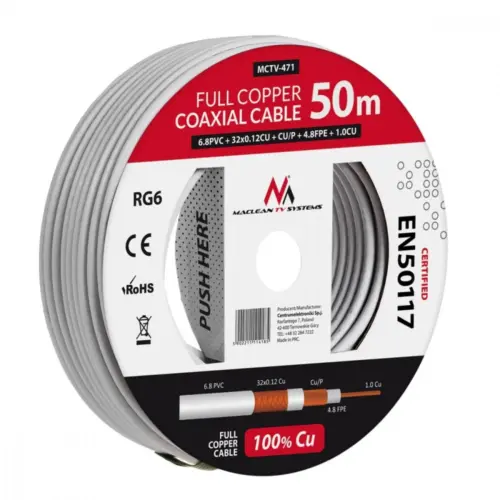 Maclean Antenna Coaxial кабел RG6 50m MCTV-471
