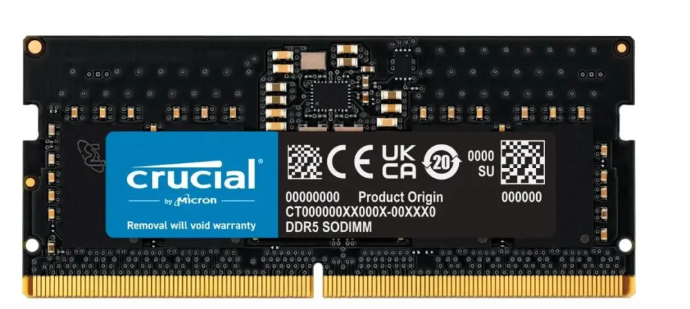 Crucial DDR5 SODIMM 8GB/4800 CL40 (16Gbit)