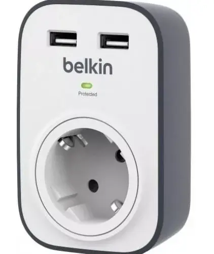 Belkin Single 306J 2xUSB 2. 4A Schuko socket