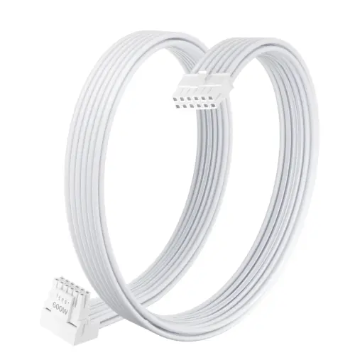 1stPlayer модулен кабел Custom Sleeved Modding Cable White – PCIe 5.0 12VHPWR M/M –