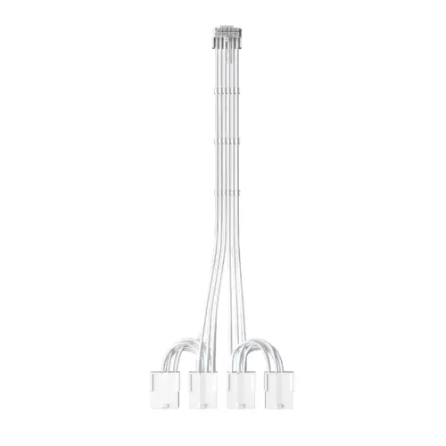 1stPlayer удължителен кабел Custom Sleeved Modding Cable White – 4 x PCIe 8-pin to 12VHPWR –