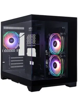 Alternative view of 1stPlayer кутия Case mATX - MV6-TP Black - 3 fans included