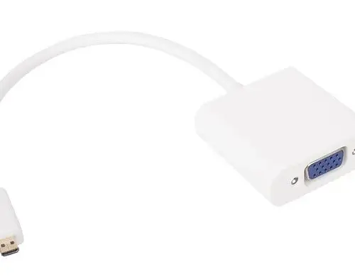 VCom Адаптер Adapter Mini HDMI CM to VGA F White – CG592-0.15m