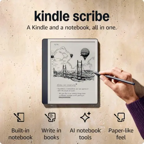 Alternative view of Amazon Kindle Scribe (2024) четец 16GB - 10.2" - с Premium Pen, тъмно сив