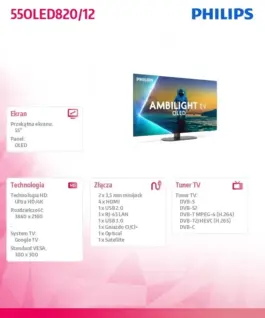 Alternative view of Philips TV 55 OLED 55OLED820/12