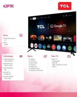 Alternative view of TCL Telewizor LED 43 инча 43P7K