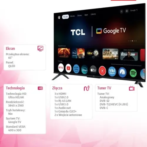 Alternative view of TCL Telewizor LED 65 инча 65P7K