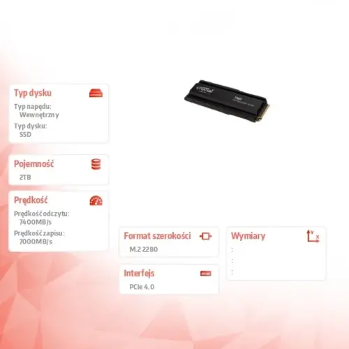 Crucial Disc 2TB M.2 NVMe 2280 PCIe 4.0 7400/7000