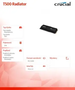 Crucial SSD 2TB M.2 NVMe 2280 PCIe40 7400/7000 Radiator