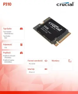 Alternative view of Crucial SSD drive P310 1TB M.2 NVMe 2230 PCIe 4.0 7100/6000