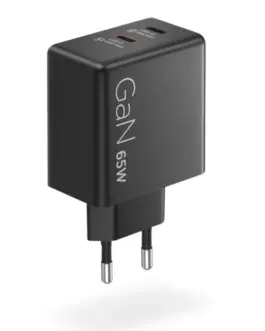 Alternative view of Lenovo Dual USB-C 65W GaN зарядно 40AW065BEU