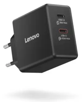 Lenovo Dual USB-C 65W GaN зарядно 40AW065BEU