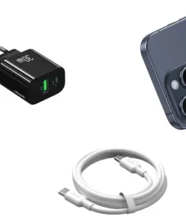 USAMS зарядно 30W 1xUSB-C 1xUSB-A Fast Charging