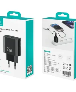 Alternative view of USAMS зарядно 25W 1xUSB-C 1xUSB-A Fast Charging