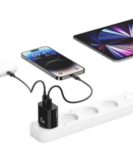 USAMS зарядно 25W 1xUSB-C 1xUSB-A Fast Charging
