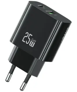 USAMS зарядно 25W 1xUSB-C 1xUSB-A Fast Charging