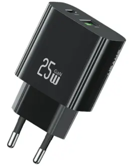 USAMS зарядно 25W 1xUSB-C 1xUSB-A Fast Charging