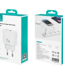 Alternative view of USAMS зарядно 25W 1xUSB-A 1xUSB-A Fast Charging