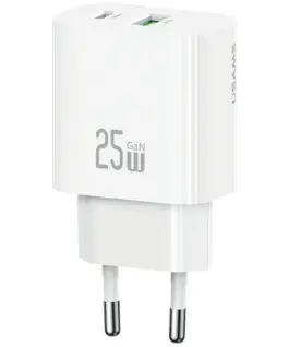 USAMS зарядно 25W 1xUSB-A 1xUSB-A Fast Charging