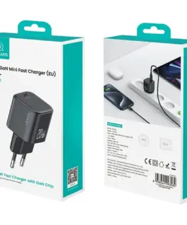 Alternative view of USAMS зарядно 20W 1xUSB-C + кабел USB-C бял